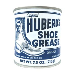 Huberd’s Shoe Grease, 7.5oz: Waterproofs, Softens, Conditions Leather. Protects Shoes, Boots, Sporting Goods, Saddle & Tack. Restores Dry, Cracked, Scratched Leather. Small Batched since 1921!