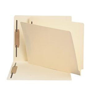 Smead End Tab Fastener File Folder, Shelf-Master® Reinforced Straight-Cut Tab, 2 Fasteners, Letter Size, Manila, 250 per Box (34125)
