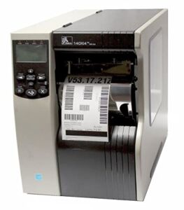 Zebra 140-801-00200 140Xi4 Tabletop Label Printer, 203 DPI, Serial/Parallel/USB, Monochrome, 15.5″ H x 11.31″ W x 20.38″ D, With Rewind and Peeler