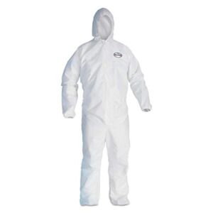 KLEENGUARD – 3600044324 KleenGuard 44324 A40 Elastic-Cuff and Ankles Hooded Coveralls, White, X-Large (Case of 25)