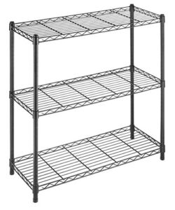 Whitmor Supreme Leveling Feet 350 Capacity Per Shelf Adjustable Shelves, 3 Tier, Black