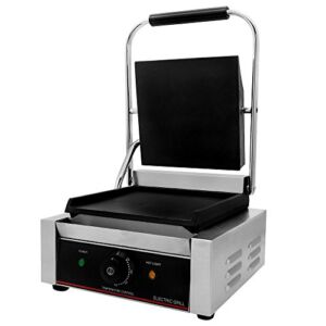Chef’s Supreme – Countertop Panini Grill with 9″ x 9″ Smooth Cast Iron Plates, Each