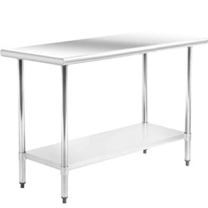 NSF Stainless Steel Table Kitchen Work Table Scratch Resistant Heavy Duty Metal Work Table for Garage Restaurant and Kitchen，24 X 48 Inchs