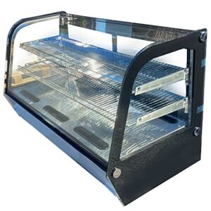 Bakery Display Cooler Refrigerated Case Countertop Desktop Slope 48 ins Commercial Restaurant Pastry Deli Stainless Steel Base Curved Glass NSF Food Cooler CW200710