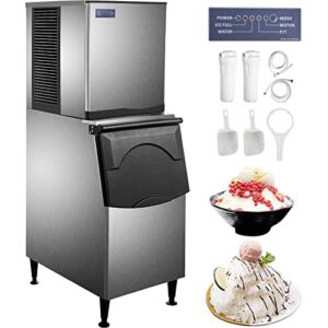 VEVOR Flake Ice Machine 496 LBS/24 H Commercial Ice Machine Maker,Snowflake Ice Maker with 353 LBS Ice Storage Capacity, Commercial Snow Flake Ice Maker, with Water Filters