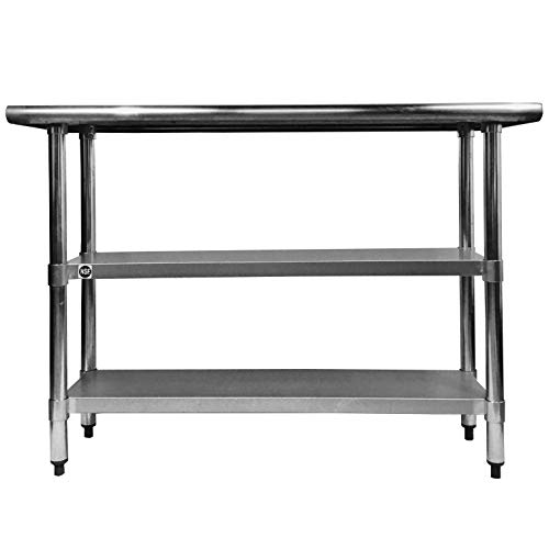 KPS Commercial Stainless Steel Work Table 18 x 48 with Double Undershelf | The Storepaperoomates Retail Market - Fast Affordable Shopping