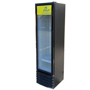 Commercial Refrigerator Glass 1-Door Merchandiser Display Cooler Case Fridge NSF Certified Display Cooler Case Narrow 62″ Tall, Slim 15″ Width, 4.3 cuft, 124Liter, 110V, LC-160A