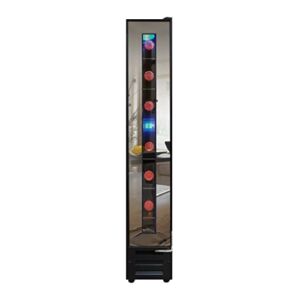 Vinotemp VT-7BMSL-FE Wine Cooler Refrigerator 7 Bottle Capacity, Glass Door with Mirrored Trim, Front Venting, Adjustable Temperature Control, 6-Inch, Black, One size