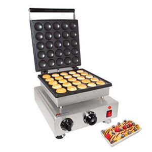 ALDKitchen Poffertjes Maker | Electric Mini Dutch Pancake Maker | 25 PCS | Stainless Steel | Nonstick Covering | 110V