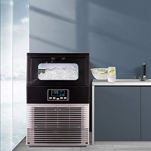 Stainless Steel Commercial Ice Maker 66LBS/24H, Under Counter Ice Machine with 9lbs Storage Capacity, Automatic Water Inlet, Self-Cleaning for Home, Office, and Bar/Coffee Shop Business (Medium) | The Storepaperoomates Retail Market - Fast Affordable Shopping