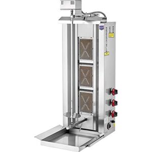 BEST INDUSTRIAL – AUTOMATIC ROTATING FULL SET – Meat Capacity:35 kg./ 77 lb. NATURAL GAS 3 BURNER Vertical Broiler Commercial/Home use Shawarma Gyro Doner Kebab Tacos Al Pastor Grill Trompo Machine