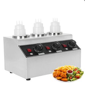 110V Commercial Electric Sauce Warmer Jam Heat Preservation Machine 3 Bottles 240W Electric Jam Heater Sauce Warmer Used for Casual Fast Food Equipment Etc