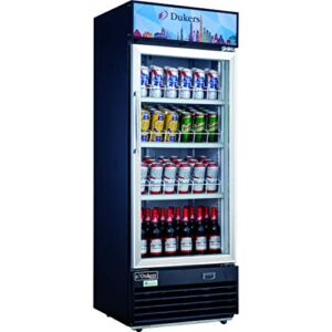 Dukers DSM-12R 11.4 cu. ft. Commercial Single Glass Swing Door Merchandiser Refrigerator