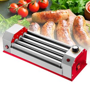 Luckyzl Small Hot Dog Machine, Roller Machine Sausage Heating, 5 Stainless Steel Pipes, for Adults and Children Breakfast Sausages, Business and Family Parties (Size : 3 Tubes)