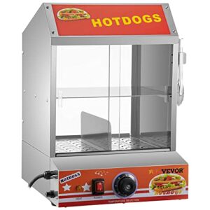 Alek…Shop Commercial Food Preparation Equipment 500W. Hot Dog Hut Steamer 2 Tier Slide Doors Electric Food Bun Warmer