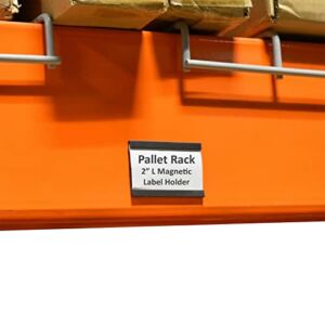 Magnetic Label Holder for Pallet Racks & Wide Span Shelving, Accepts 2″ L x 1.25-20 Pack