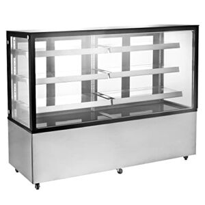 Omcan 44505 72-INCH SQUARE GLASS FLOOR REFRIGERATED DISPLAY CASE