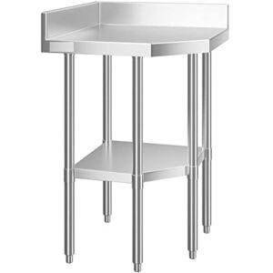 24″ x 24″ 14 Gauge Stainless Steel Corner Work Table. Kitchen Table Work Table Stainless Steel Table Table for Kitchen Metal Table
