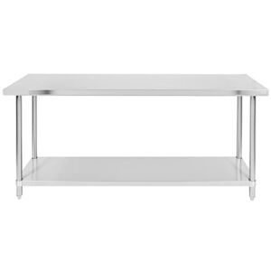 24″ x 72″ All 18-Gauge 430 Stainless Steel Commercial Work Table with Undershelf. Kitchen Table Work Table Stainless Steel Table Table for Kitchen Metal Table