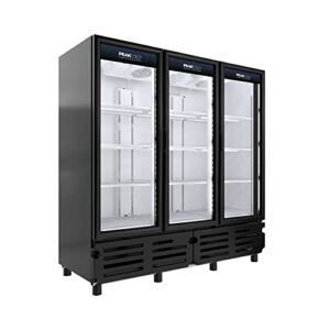 PEAKCOLD PLUS Upright Commercial 3 Door Display Cooler & Refrigerator, 66.3 Cubic Ft