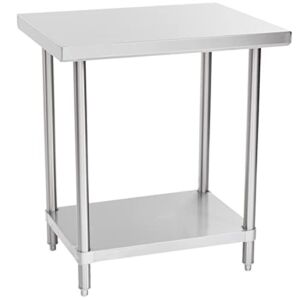 24″ x 30″ 14 Gauge Stainless Steel Commercial Work Table with Undershelf. Kitchen Table Work Table Stainless Steel Table Table for Kitchen Metal Table