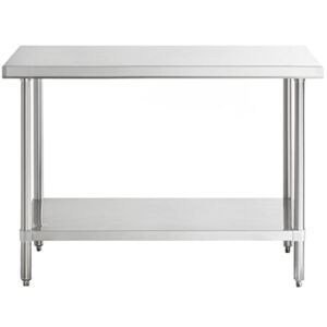 36″ x 48″ 16 Gauge Stainless Steel Commercial Work Table with Undershelf. Kitchen Table Work Table Stainless Steel Table Table for Kitchen Metal Table