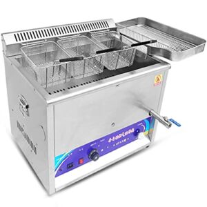 Commercial Desktop Gas Fryer With Basket, Stainless Steel Gas Fryer, French Fries Fried Chicken Commercial Food Fryer