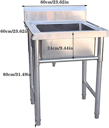 Commercial Stainless Steel Kitchen Sink with 1 Basin on Stainless Steel Stand – Splash Proof – Professional Utility Sink for Diving Kitchen Restaurants, Bathrooms, Garages, Warehouses Utility Sink | The Storepaperoomates Retail Market - Fast Affordable Shopping