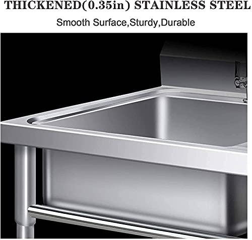 Commercial Stainless Steel Kitchen Sink with 1 Basin on Stainless Steel Stand – Splash Proof – Professional Utility Sink for Diving Kitchen Restaurants, Bathrooms, Garages, Warehouses Utility Sink | The Storepaperoomates Retail Market - Fast Affordable Shopping