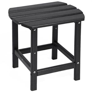N&V HDPE Side Table, Adirondack Outdoor Side Table, Poly Lumber End Tables for Patio, Backyard,Pool, Indoor Outdoor Companion, Easy Maintenance & Weather Resistant, Black