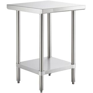 24″ x 24″ 16-Gauge 304 Stainless Steel Commercial Work Table with Undershelf. Kitchen Table Work Table Stainless Steel Table Table for Kitchen Metal Table