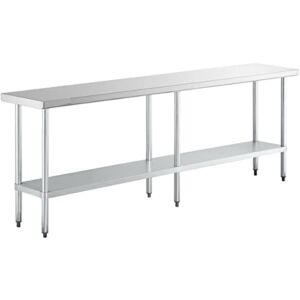 18″ x 96″ 18-Gauge 304 Stainless Steel Commercial Work Table with Galvanized Legs and Undershelf. Kitchen Table Work Table Stainless Steel Table Table for Kitchen Metal Table