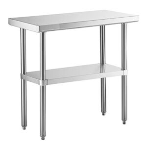 18″ x 36″ 16-Gauge 304 Stainless Steel Commercial Work Table with Undershelf. Kitchen Table Work Table Stainless Steel Table Table for Kitchen Metal Table