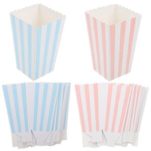jojofuny Popcorn Boxes for Party Stripe Paper Fast Food Chicken Candy Container for Carnival Movie Birthday Party Supply