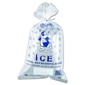 Inteplast IC1120-TT 8 lbs Capacity, 20″ Length x 11″ Width, Penguin Logo Ice Bag with Twist Ties (Case of 1000)