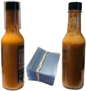 Clear Perforated Shrink Bands for Hot Sauce Bottles and Woozy Bottles [3/4-1″ Diameter] (50 Pack)