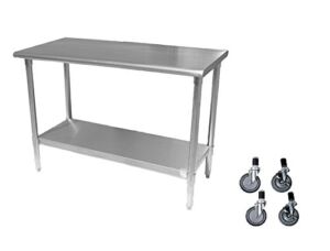 Work Table Food Prep 18 x 36 with Casters (Wheels) – Stainless Steel
