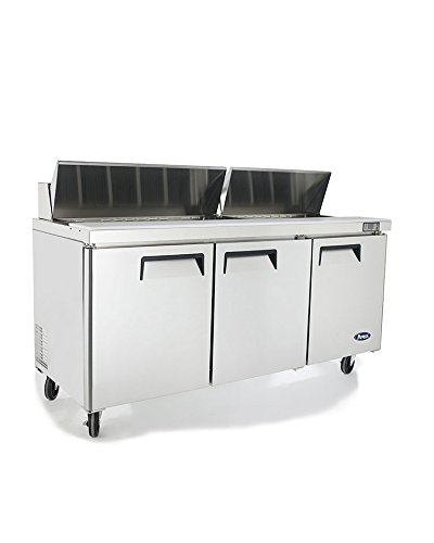 Salad Sandwich Prep Table Refrigerator,ATOSA Large Commercial 3 Door Stainless Steel Salad Sandwich Prep Table Refrigerator MSF8304 for Restaurant Kitchen 32.8Cu.Ft. 72.7W30D43.7H inch 33℉—38℉ | The Storepaperoomates Retail Market - Fast Affordable Shopping