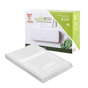 VestaEco Commercially Compostable Vacuum Seal Bags – Embossed – 8 x 10 Inches – 44 Vacuum Bags per Box