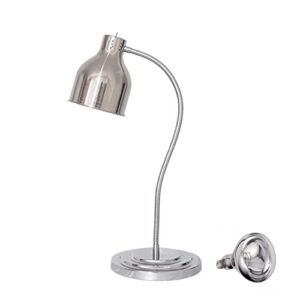 KOUDA Single Bulb Food Heat Lamp Restaurant Food Warmer Light Portable Heating Lamps (Single Arm) Silver
