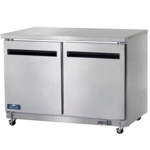 Arctic Air AUC48F 48″ Two Section, Two Door Worktop Undercounter Freezer – 12 Cubic Feet, Silver, 115v