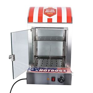 Electric Hot Dog Steamer Machine, Hot Dog Cooker Bun Warmer, Commercial Bun Food Display Machine, 1500W, 110V