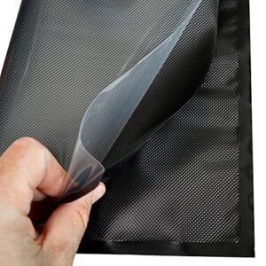 SEZONS – Diamond Bags – Black/Clear – Vacuum Sealing bags 5mil – 50 bags (15×20, Black/Clear)