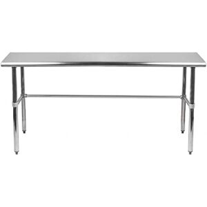 18″ X 72″ Open Base Stainless Steel Work Table | Residential & Commercial | Food Prep | Heavy Duty Utility Work Station | NSF