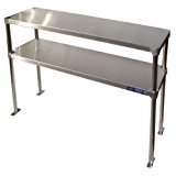 Stainless Steel Adjustable Double Overshelf for Work Table 18 x 48 – Top Mount