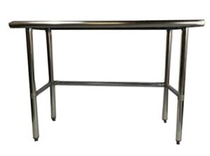 Commercial Stainless Steel Food Prep Work Table with Crossbar Open Base 30 x 36