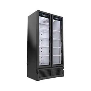 PEAKCOLD PLUS Upright Commercial 2 Door Display Cooler & Refrigerator, 25.7 Cubic Ft