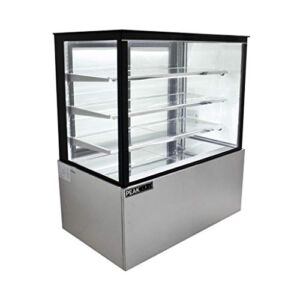 PEAKCOLD Refrigerated Glass Bakery Display Case; Floor Standing Cake Showcase with 3 Shelves; 48″ W
