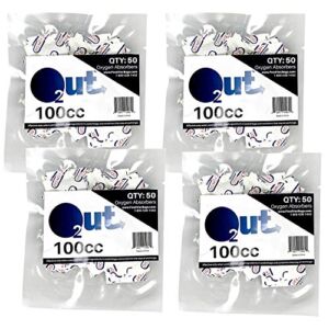 100cc O2 Out Oxygen Absorbers, Scavengers Packets, FoodVacBags Vacuum Sealer Bag or Mylar Bag Long Term Food Storage (200)