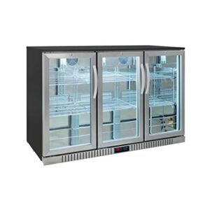 Procool Residential 3-door Glass Front Stainless Steel Back Bar Cooler; Undercounter 33″ Height